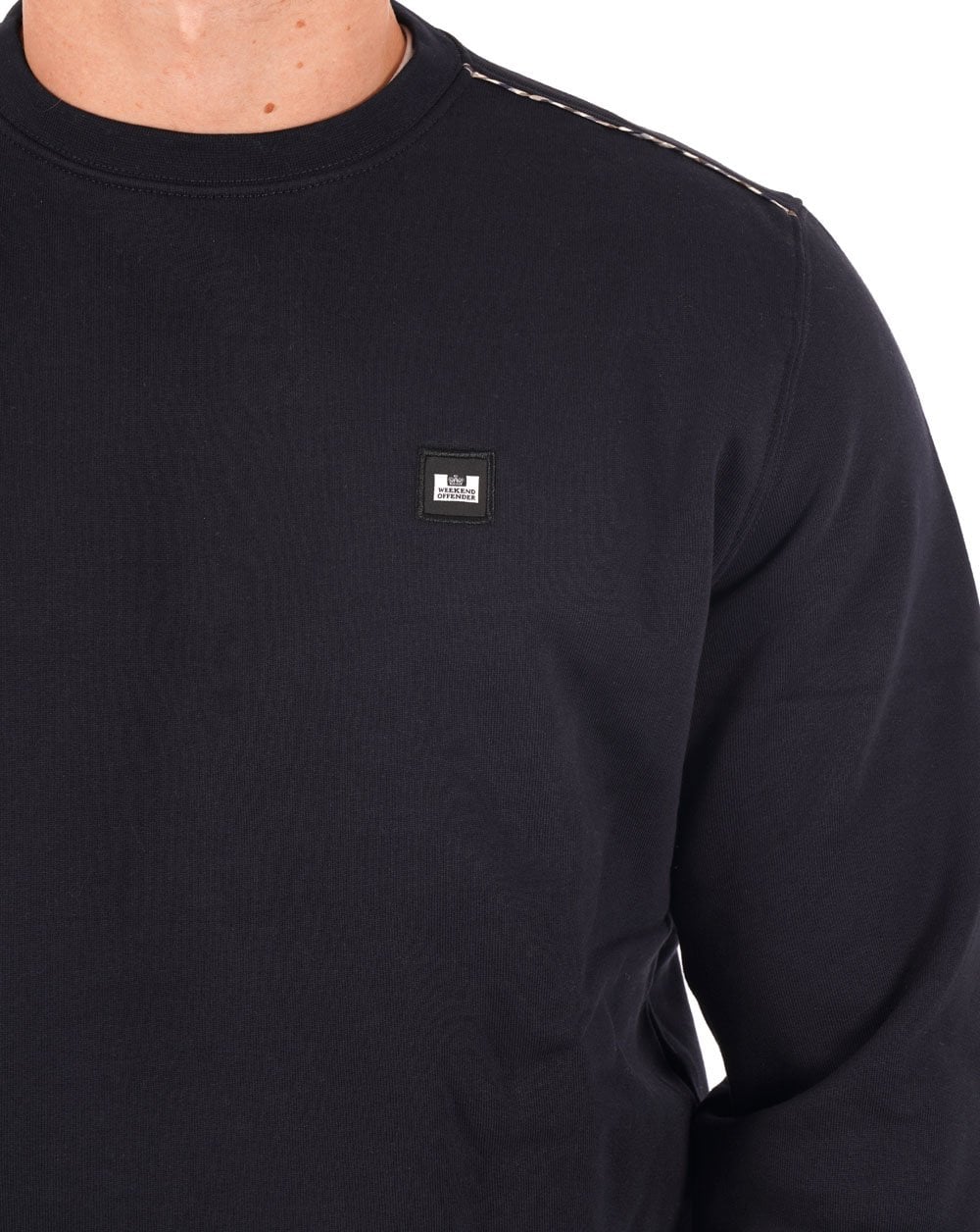 Weekend Offender Sweatshirt, Marineblau – Karo-Detail