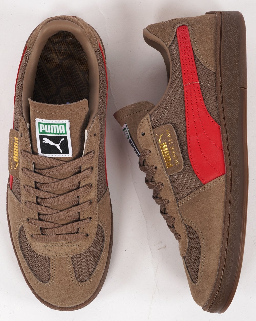 Puma Super Team OG Trainer Taupe/Rot