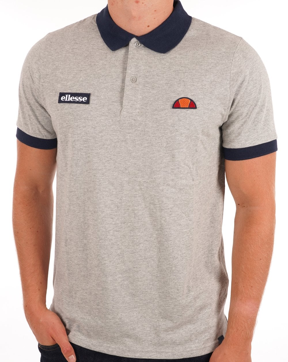 Ellesse Lessepsia Poloshirt Graumeliert/Marineblau