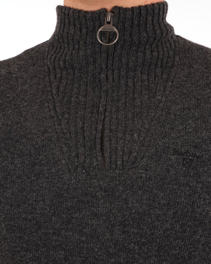 Barbour Lammwolle Half Zip Anthrazitgrau