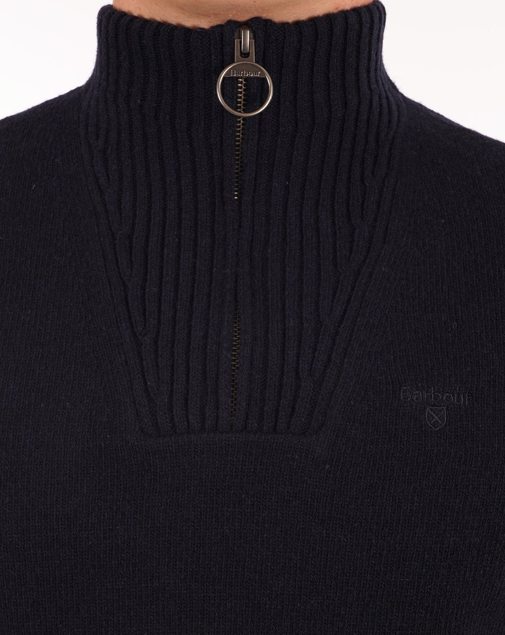 Barbour Lammwolle Half Zip Marine