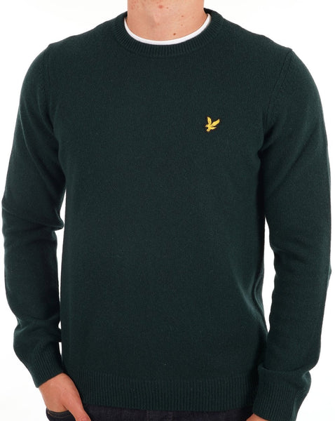Lyle And Scott Crew Neck Lambswool knit Dark Green