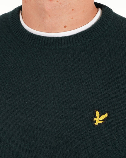 Lyle And Scott Rundhalspullover aus Lammwolle Dunkelgrün