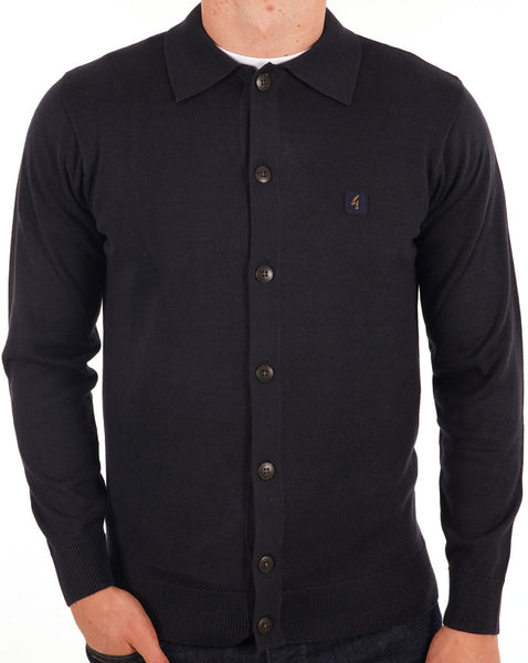Gabicci Vintage Azima Full Button Polo Navy