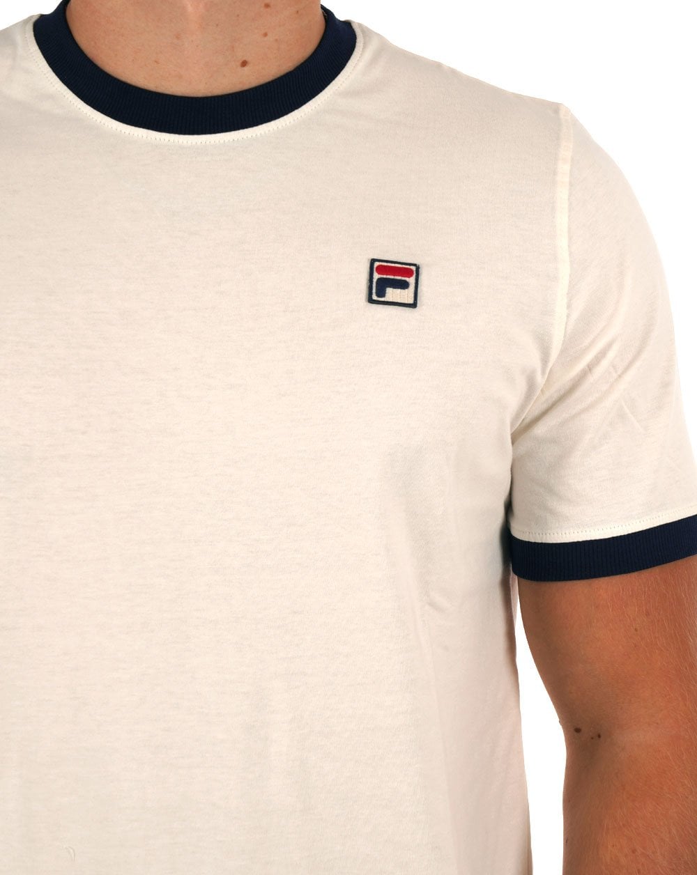 Fila Vintage Ringer T Shirt Gardenia/Navy