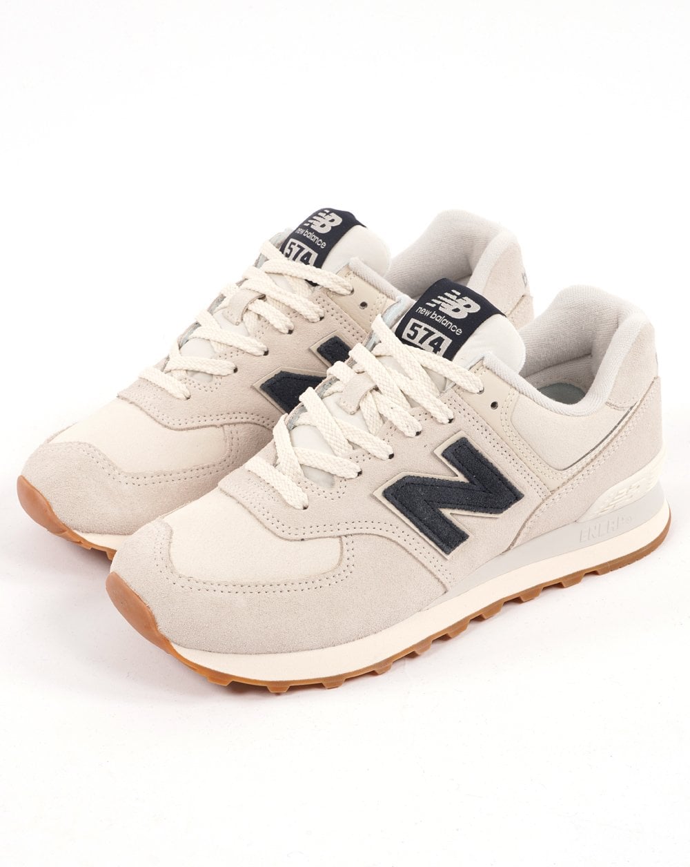 New Balance 574 Trainer Knochenweiß/Marineblau
