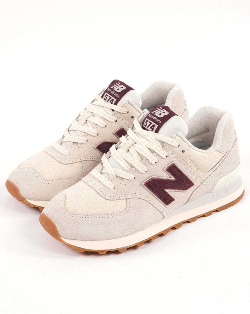 New Balance 574 Trainer Knochenweiß/Burgund