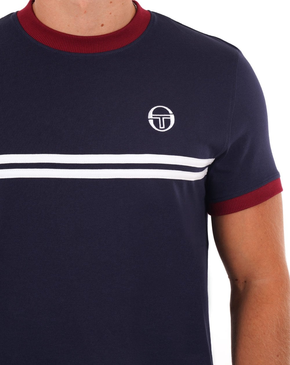 Sergio Tacchini Supermac T-Shirt Marineblau/Weinrot
