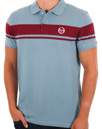 Sergio Tacchini Young Line Poloshirt Altblau - Weinrot