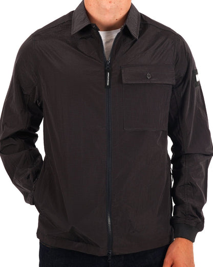 Weekend Offender – Schimmerndes Nylon-Overshirt in Anthrazitgrau