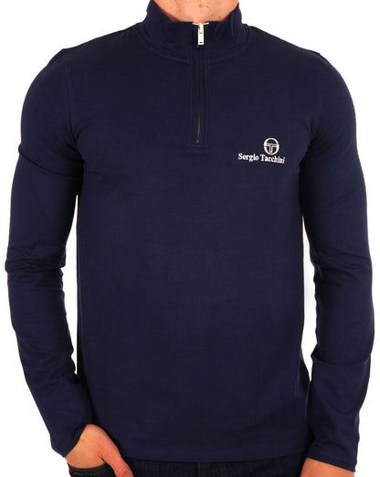 Sergio Tacchini 1/4-Reißverschluss-Top in Marineblau