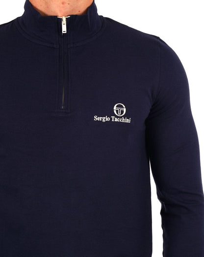 Sergio Tacchini 1/4-Reißverschluss-Top in Marineblau