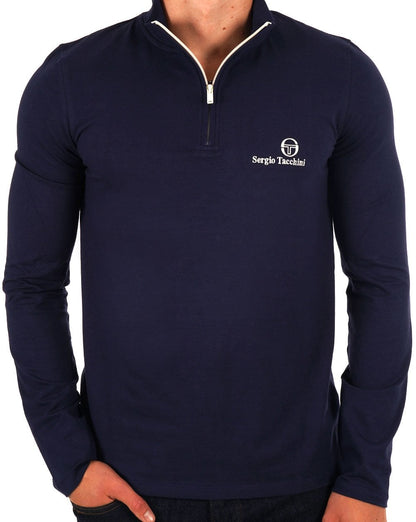 Sergio Tacchini 1/4-Reißverschluss-Top in Marineblau