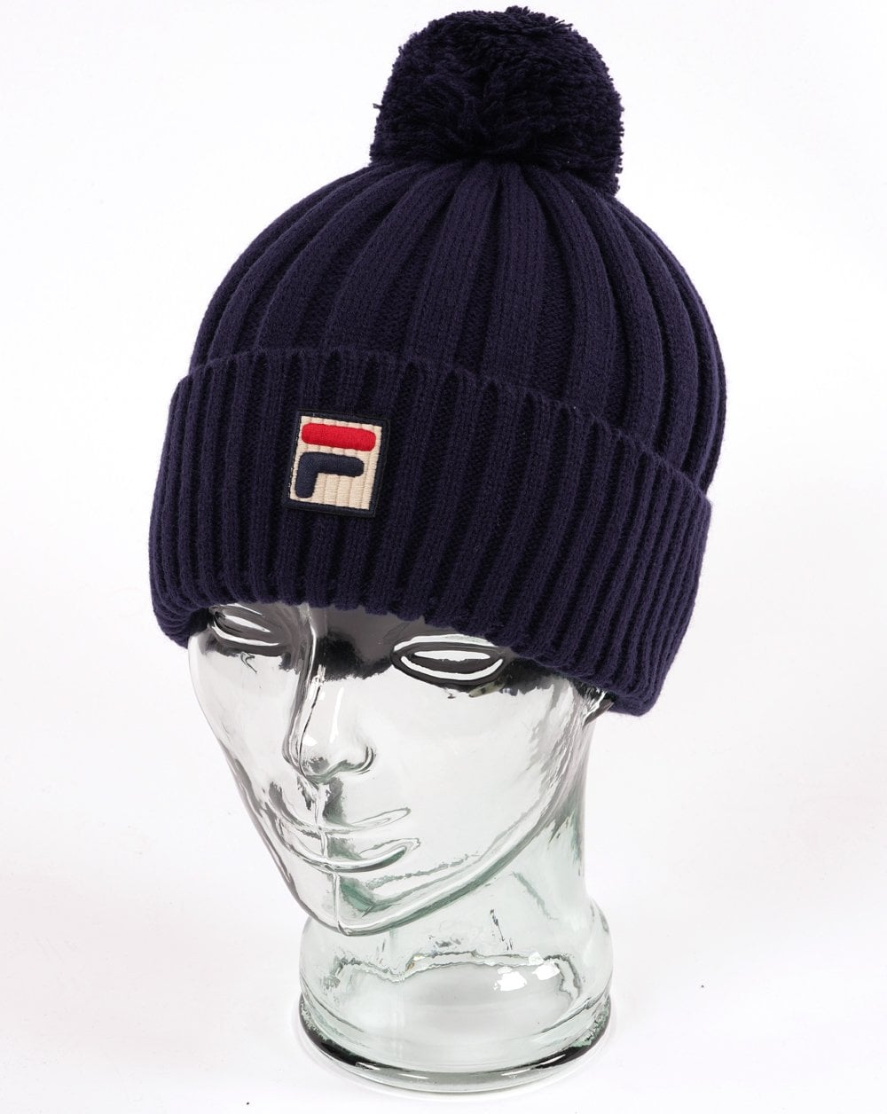 Fila Vintage Teo Pom Pom Beanie Marineblau