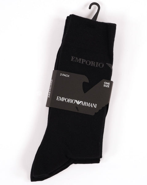 Emporio Armani 3 Pack Socks Black/Grey