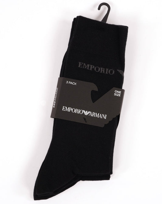 Ea7 Emporio Armani – 3er-Pack Socken in Schwarz/Grau