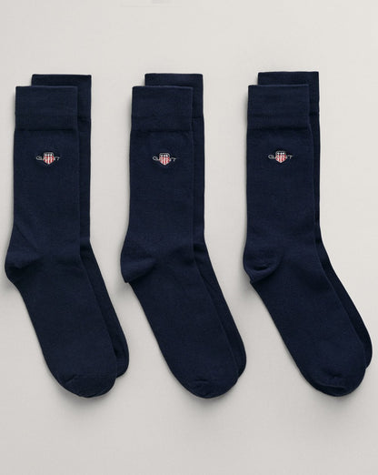 Gant – Shield-Socken im 3er-Pack, Marineblau