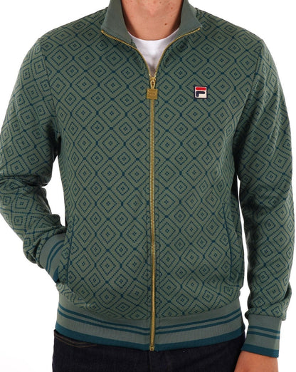Fila Vintage Jacquard Trainingsjacke Dark Forest