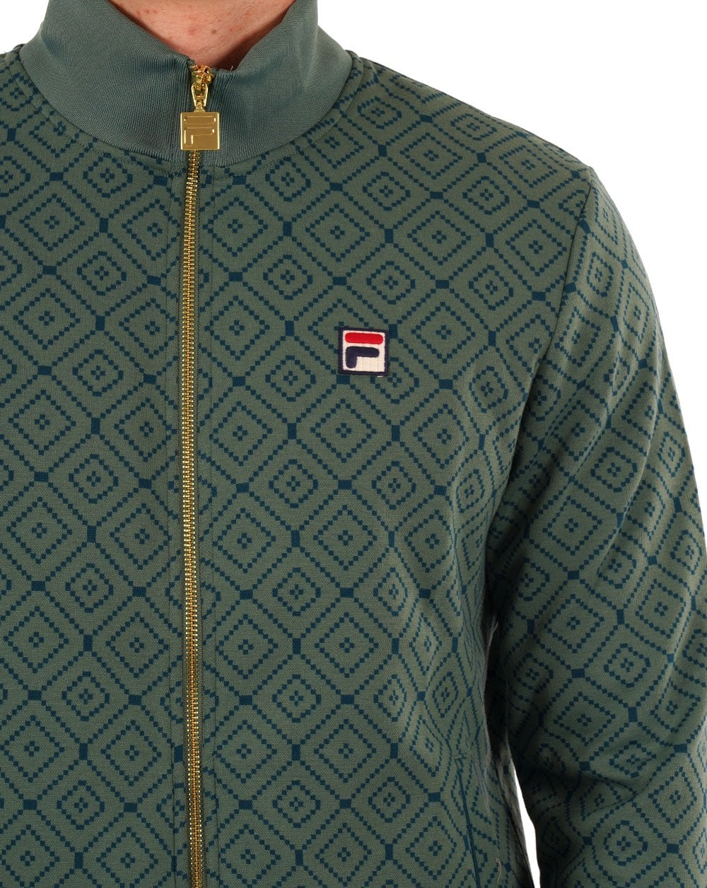 Fila Vintage Jacquard Trainingsjacke Dark Forest