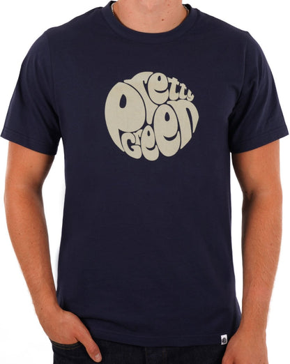 Pretty Green Gillespie Logo T-Shirt Marineblau/Grau