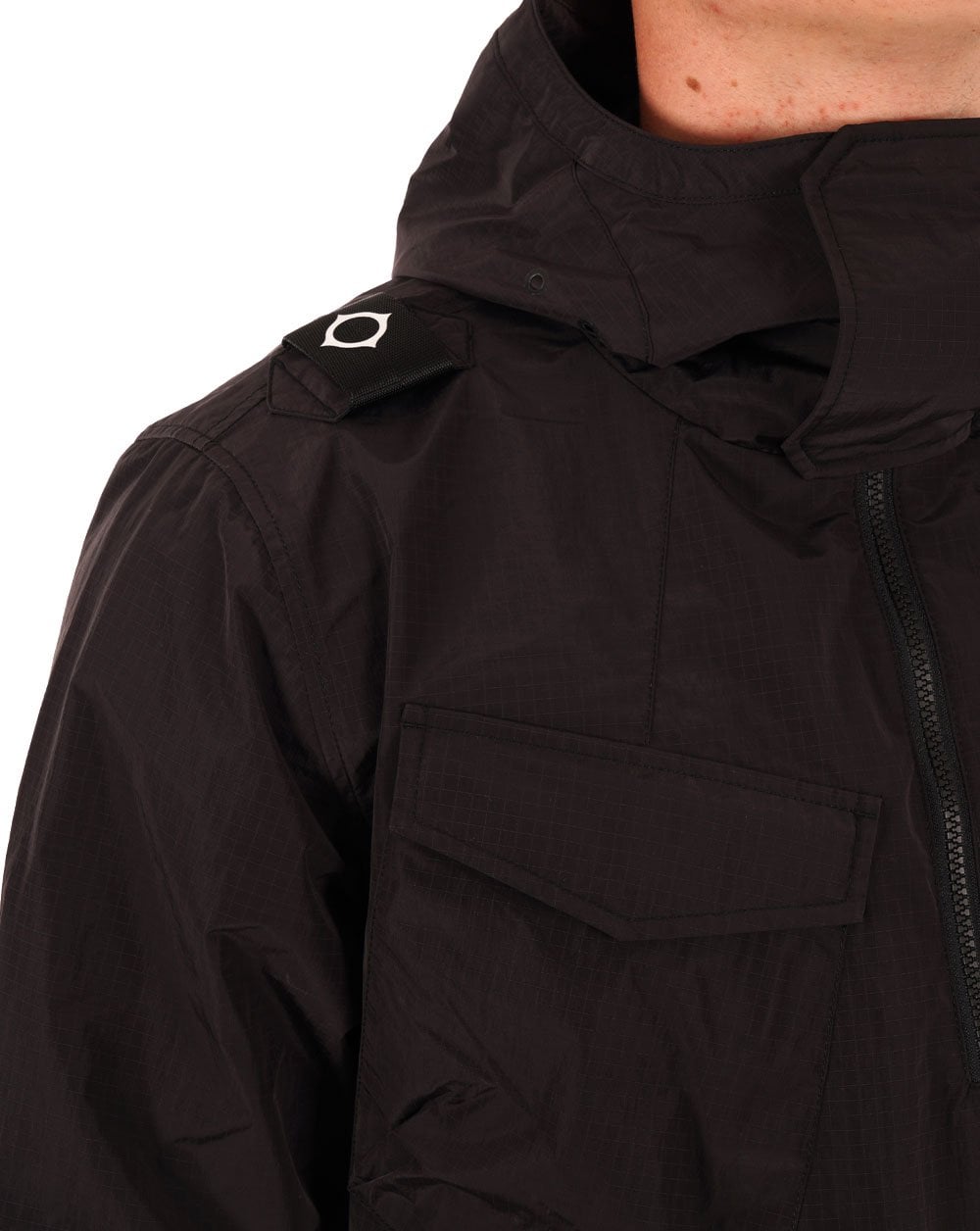 Ma.strum Nylon Grid Smock Black