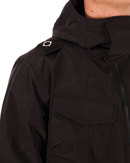 Ma.strum Nylon Grid Smock Schwarz