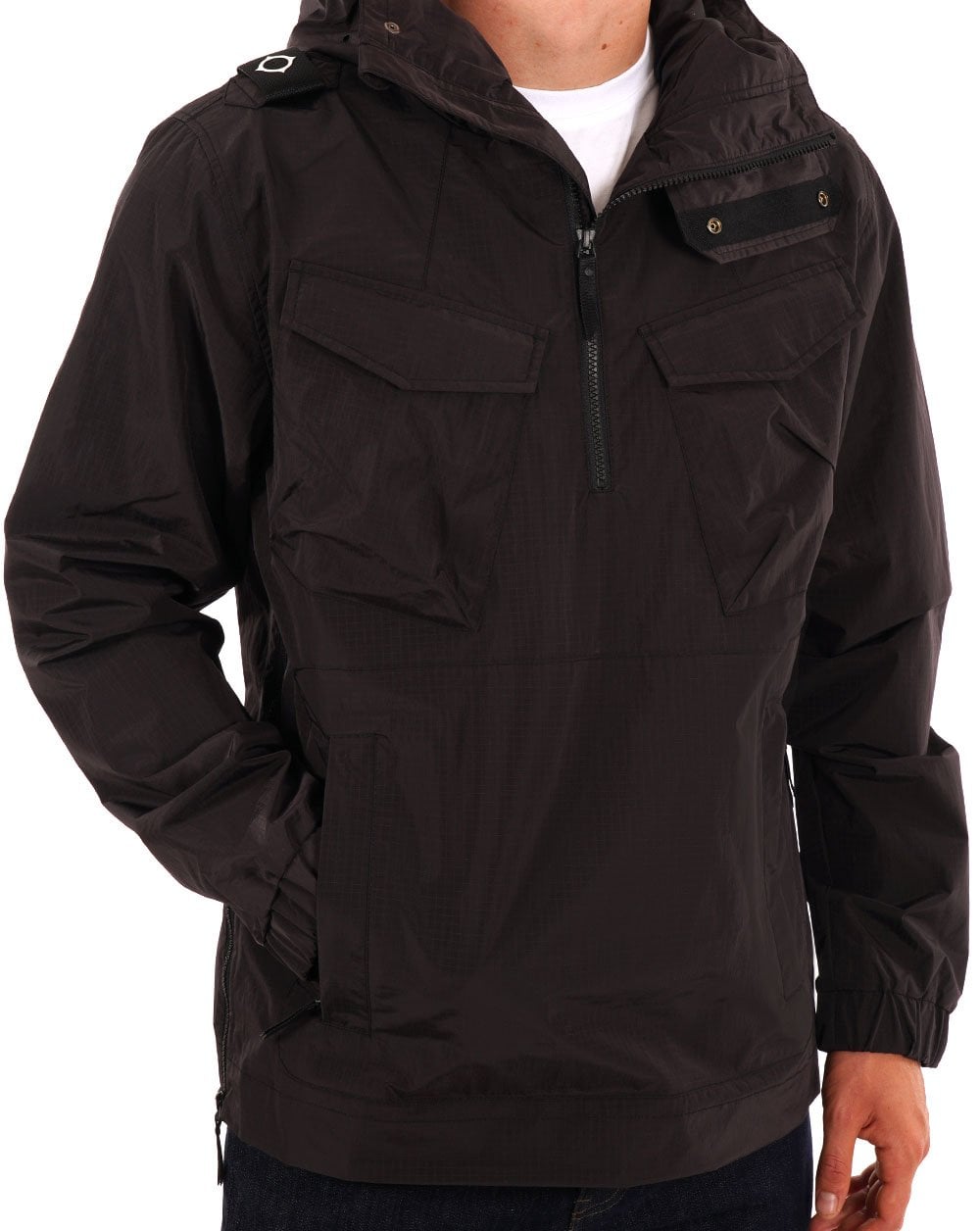 Ma.strum Nylon Grid Smock Schwarz
