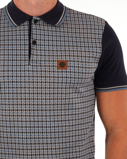 Trojan Hahnentritt-Poloshirt Marineblau