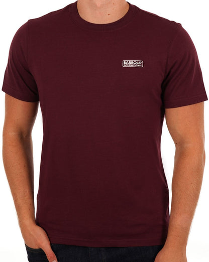 Barbour International – T-Shirt mit kleinem Logo in Bordeaux