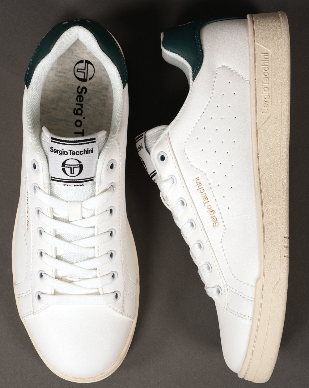 Sergio Tacchini Capri-Trainer Weiß/Dunkelgrün