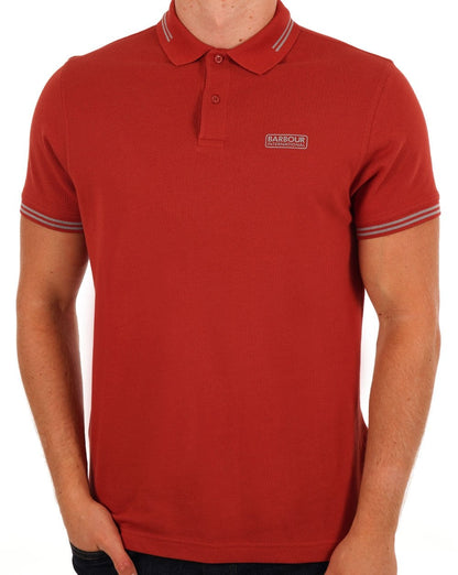 Barbour International Poloshirt mit Streifen in Burnt Orange