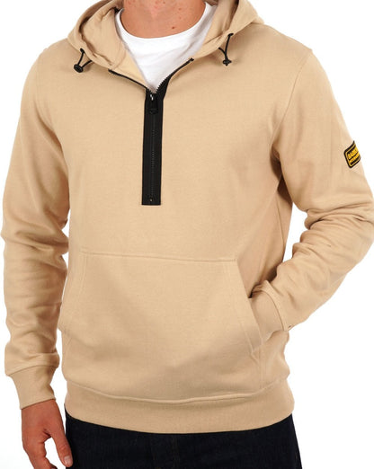 Barbour International Badge Half Zip Hoody Heller Stein