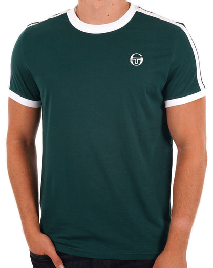 Sergio Tacchini Retro T-Shirt Racing Grün/Weiß