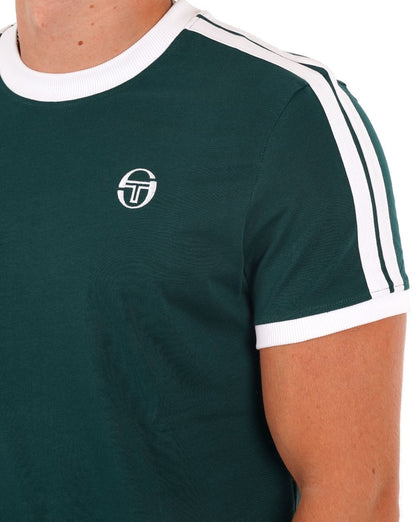 Sergio Tacchini Retro T-Shirt Racing Grün/Weiß
