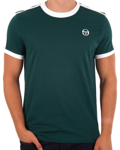 Sergio Tacchini Retro T-Shirt Racing Grün/Weiß