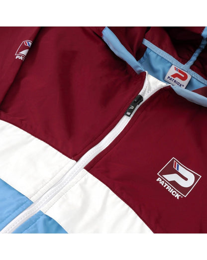 Patrick Klassische Regenjacke Bordeauxrot/Weiß/Himmelblau