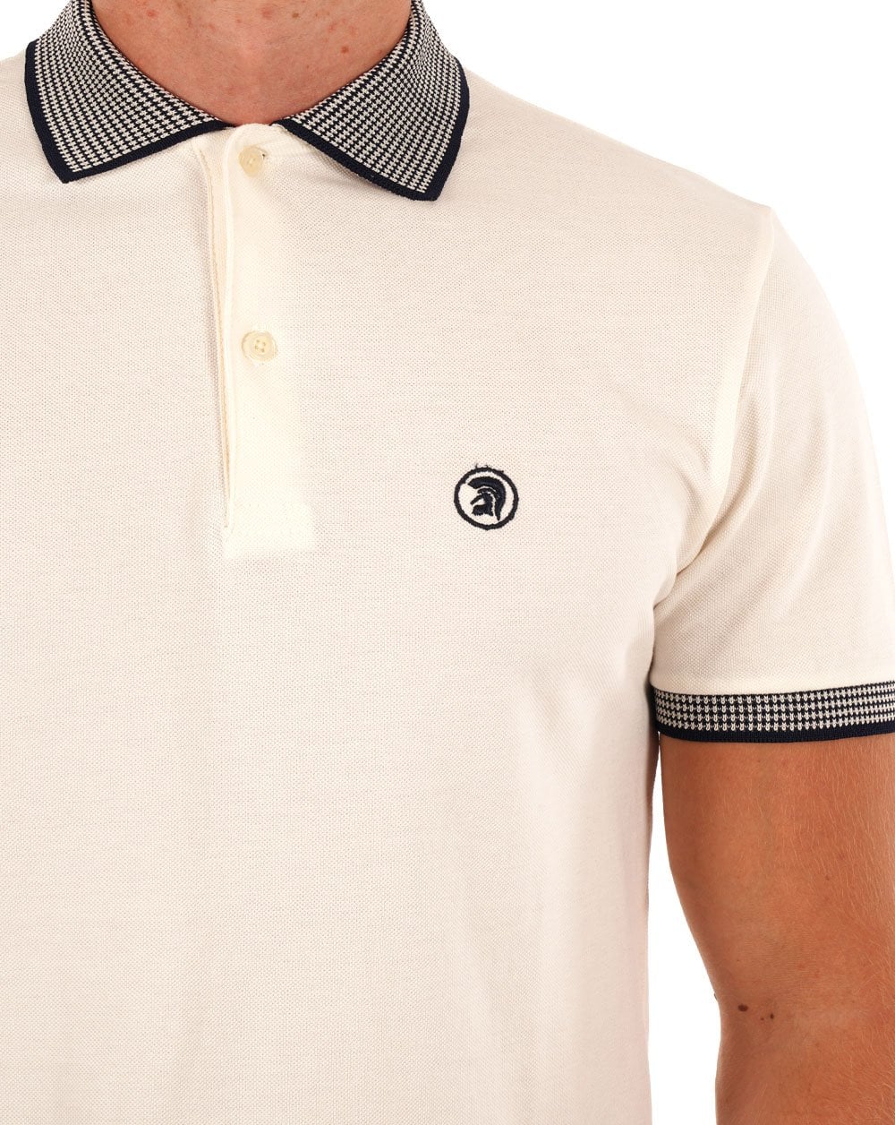 Trojan Dogtooth Kragen Polo Ecru