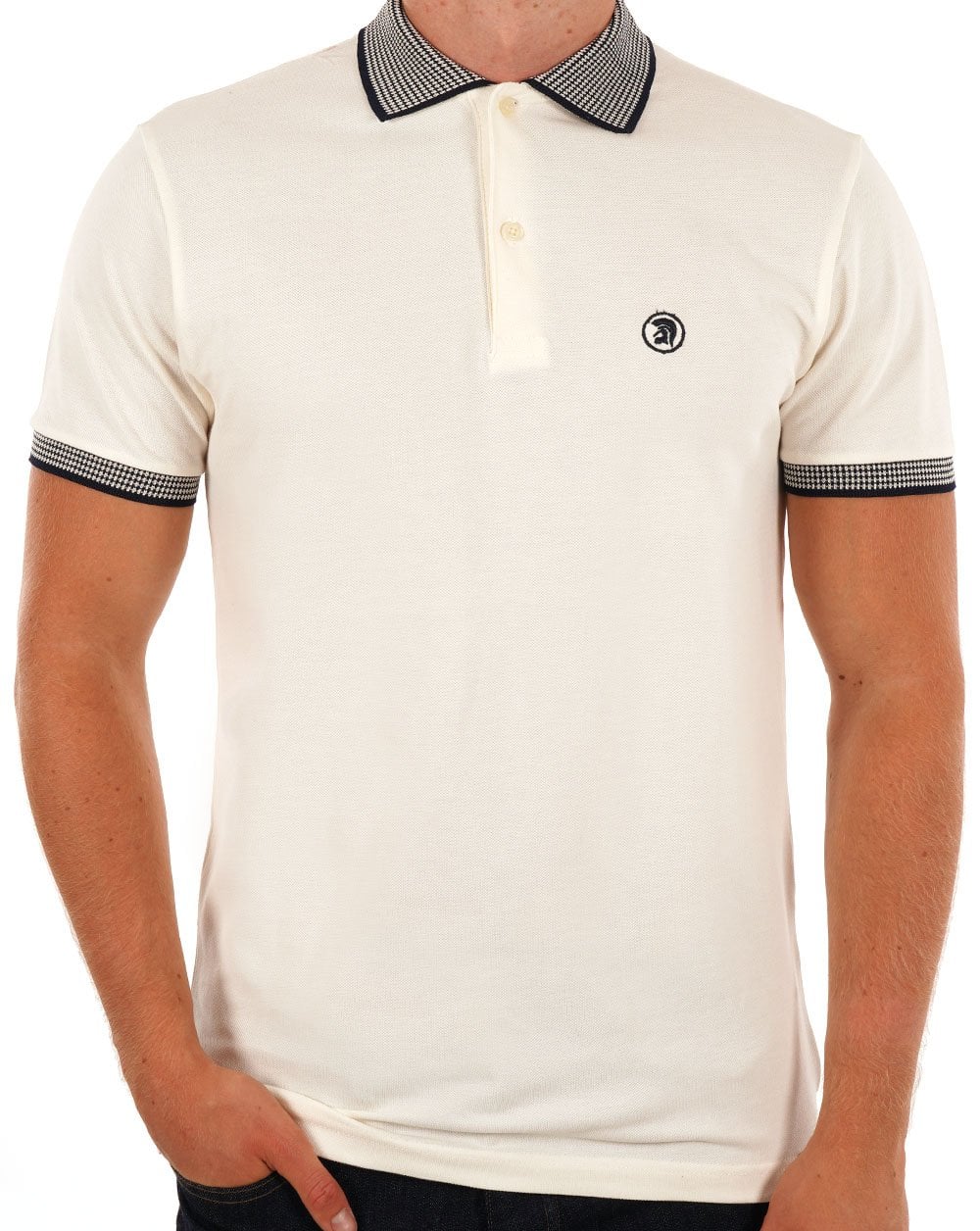 Trojan Dogtooth Kragen Polo Ecru