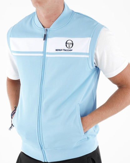 Ärmelloses Trainingstop „Masters“ von Sergio Tacchini, Himmelblau/Weiß