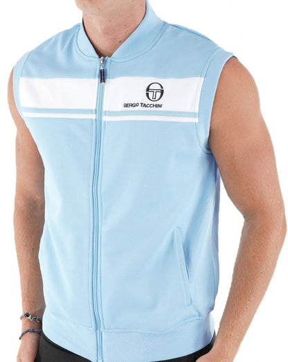 Ärmelloses Trainingstop „Masters“ von Sergio Tacchini, Himmelblau/Weiß