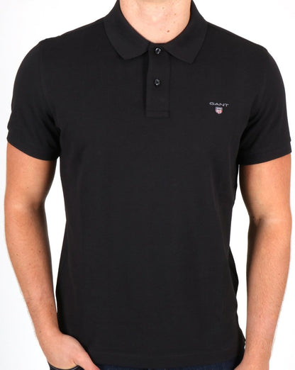 Gant Piqué Rugger Polo Schwarz