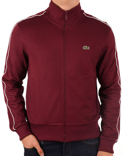 Lacoste Paris – Piqué-Trainingsjacke in Burgunderrot