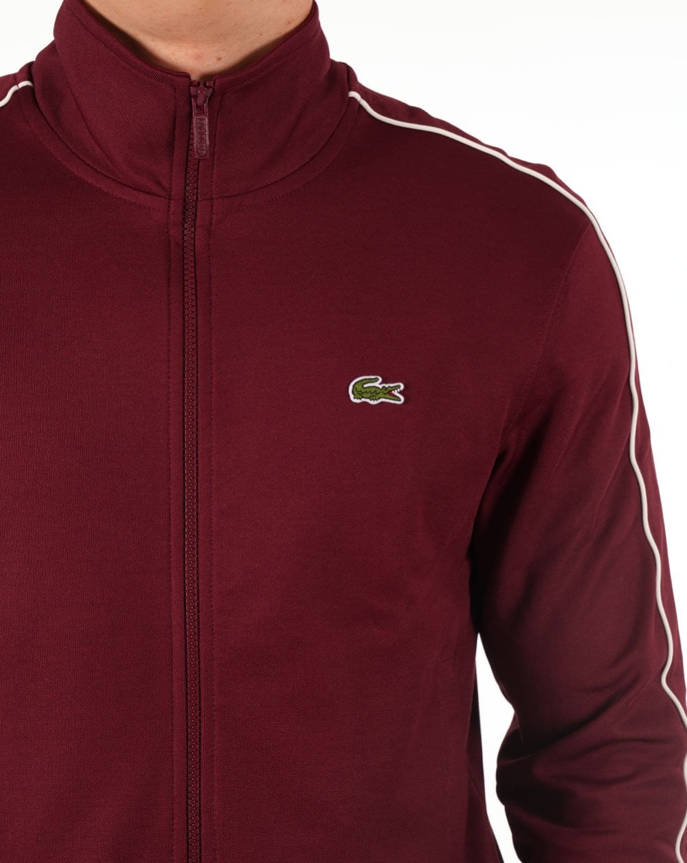 Lacoste Paris – Piqué-Trainingsjacke in Burgunderrot