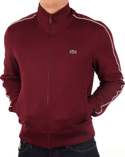 Lacoste Paris – Piqué-Trainingsjacke in Burgunderrot
