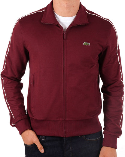 Lacoste Paris – Piqué-Trainingsjacke in Burgunderrot