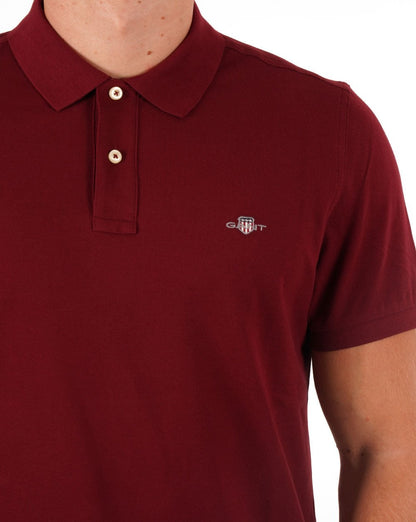 Gant Shield Pique Polo Dunkelrot