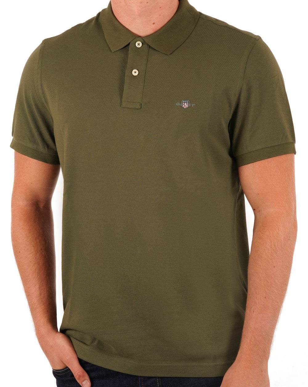 Gant Shield Pique Polo Olivgrün