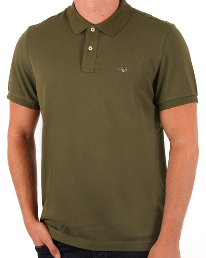 Gant Shield Pique Polo Olivgrün