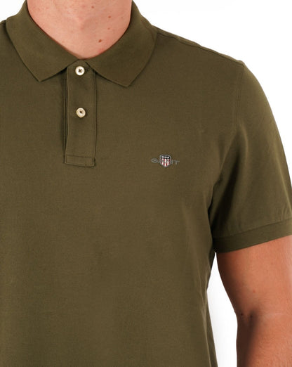Gant Shield Pique Polo Olivgrün