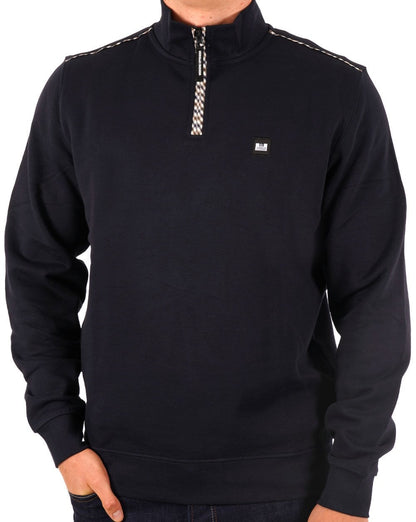 Weekend Offender Qtr Zip Karo-Detail Marineblau